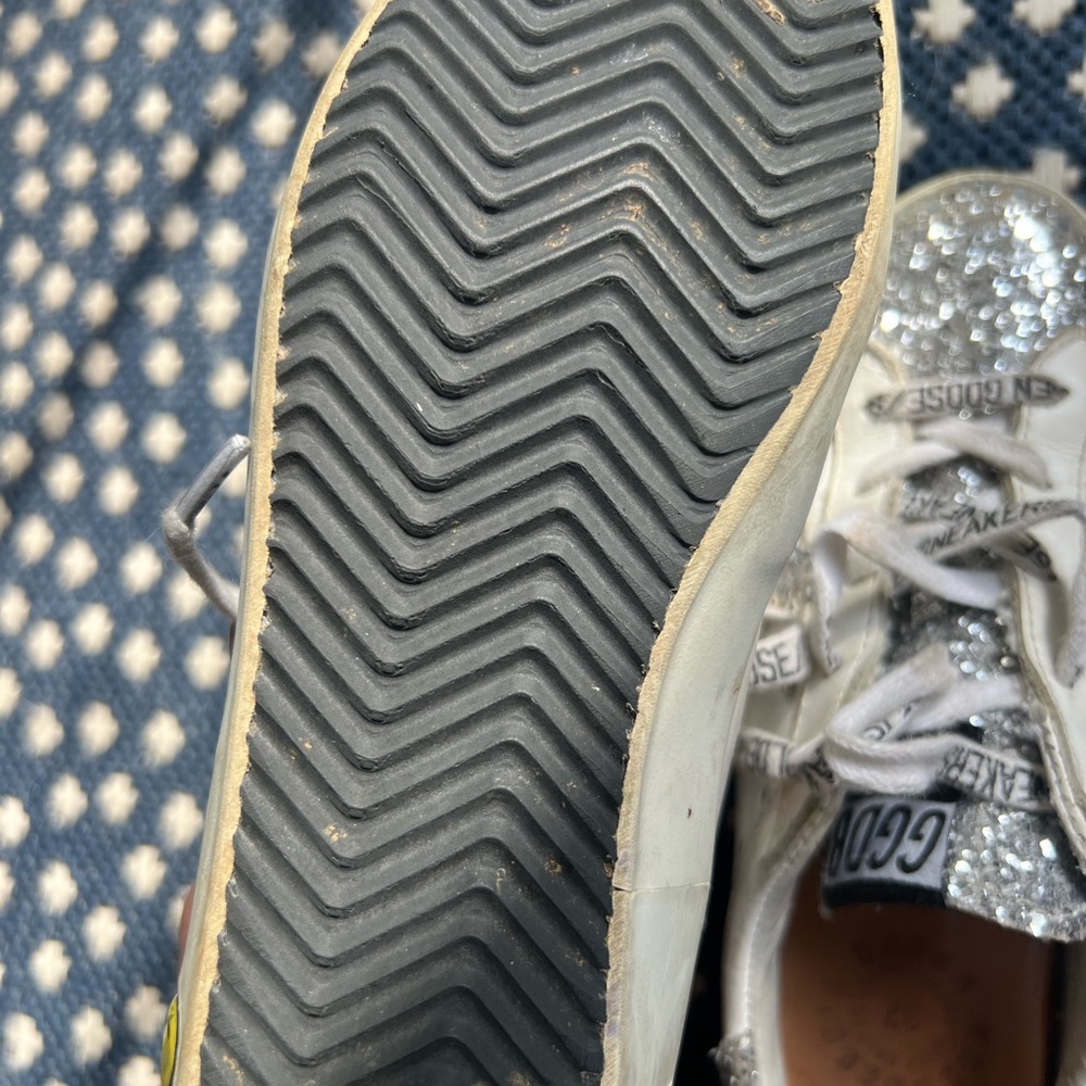 Golden Goose Silver and White Star Sneakers Casual Style size 32 kids - Picture 9 of 13